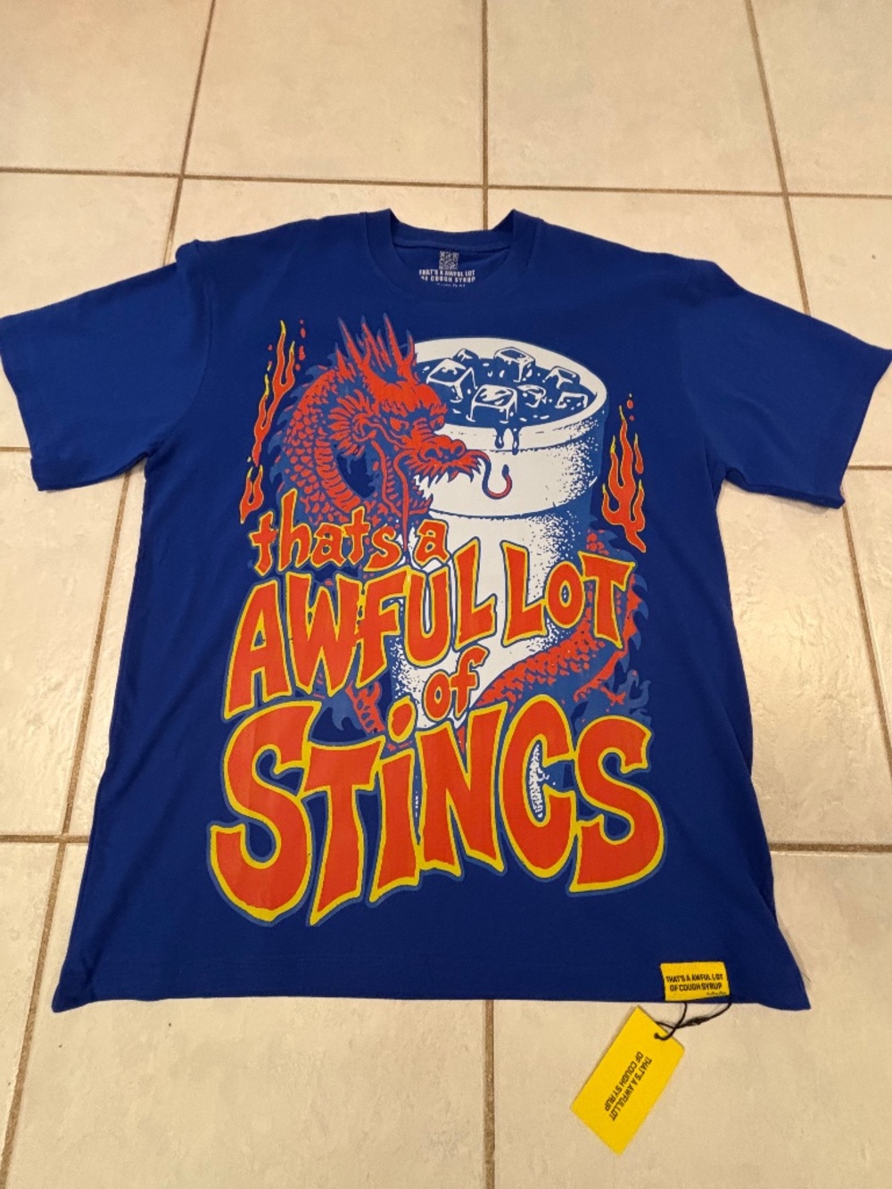 AWFUL LOT OF COUGH SYRUP Luxury Double Sided Graphic Tee Size M